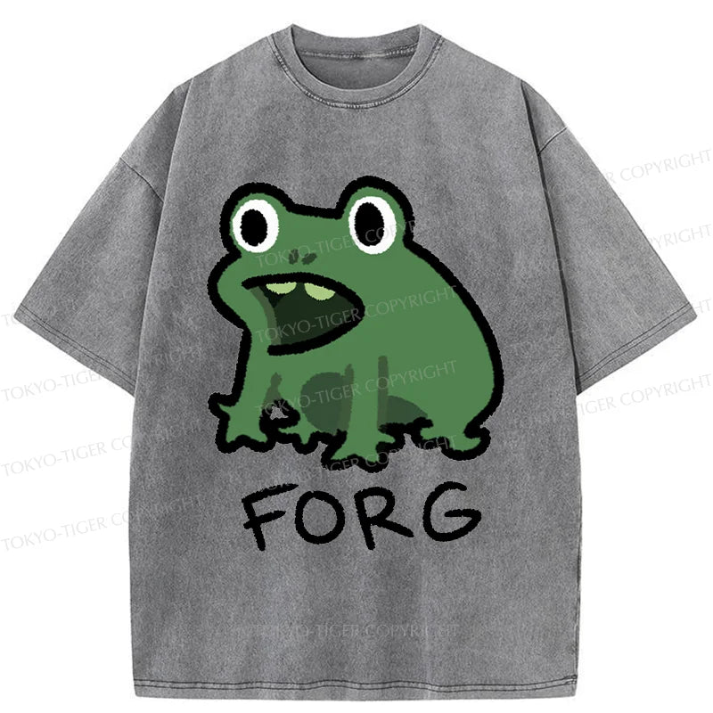 Tokyo-Tiger Funny Forg Japan Washed T-Shirt