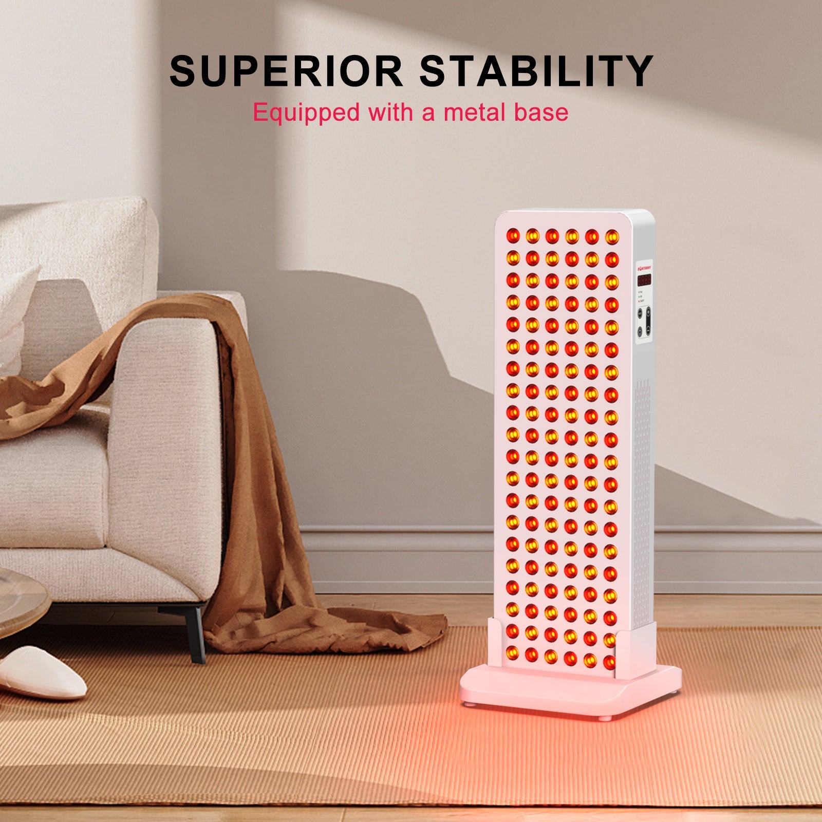 BO-600 Red Light Therapy Panel with Base – 5 Wavelengths 630/660/810/830/850nm