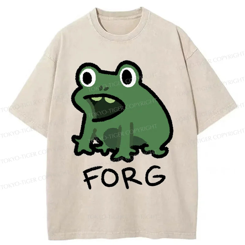 Tokyo-Tiger Funny Forg Japan Washed T-Shirt
