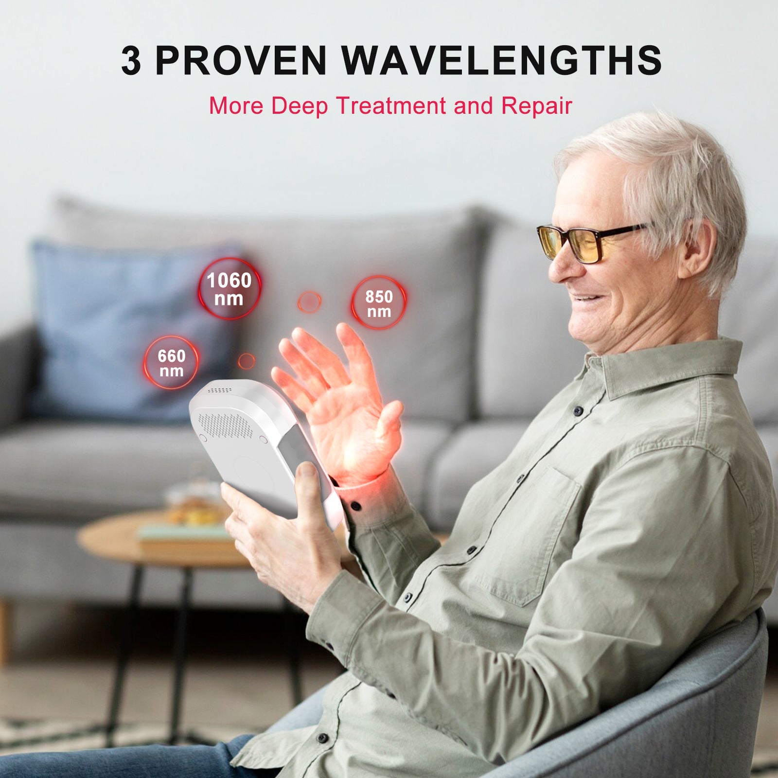 Portable Red Light Therapy- BO-60/3 Wavelengths(660/850/1060nm)