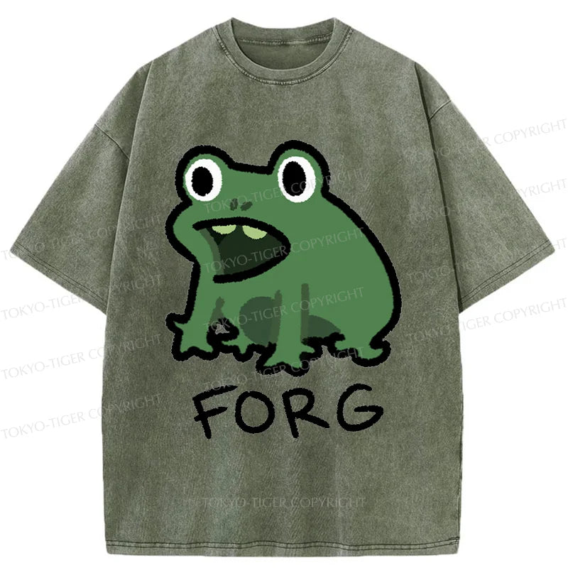 Tokyo-Tiger Funny Forg Japan Washed T-Shirt
