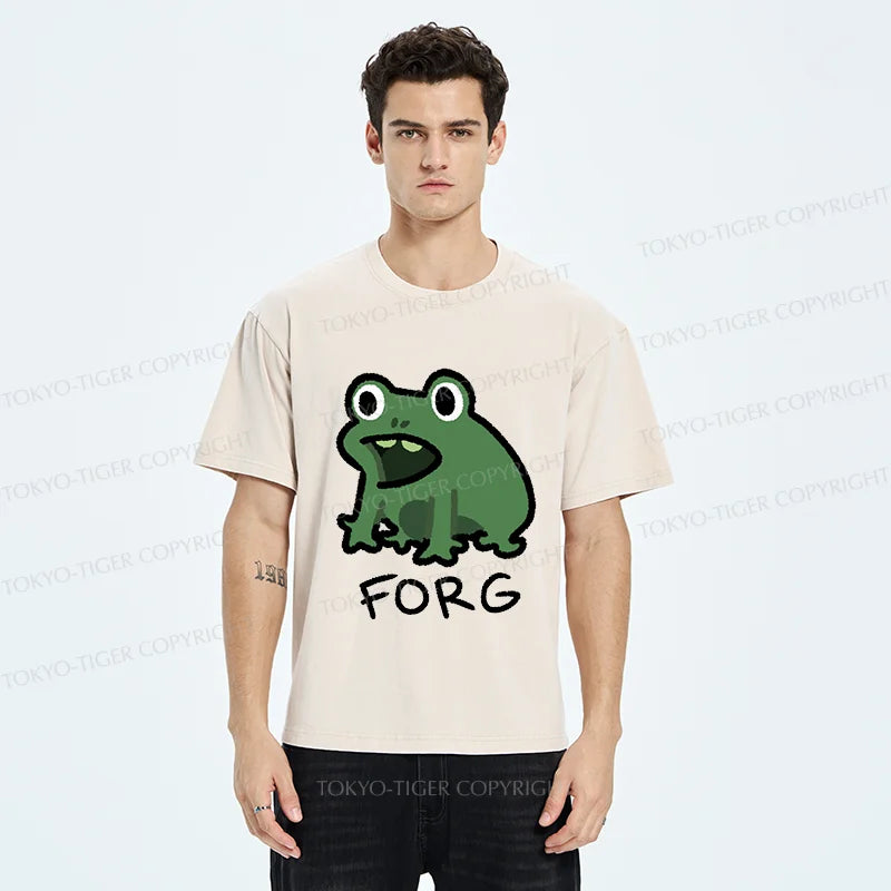 Tokyo-Tiger Funny Forg Japan Washed T-Shirt