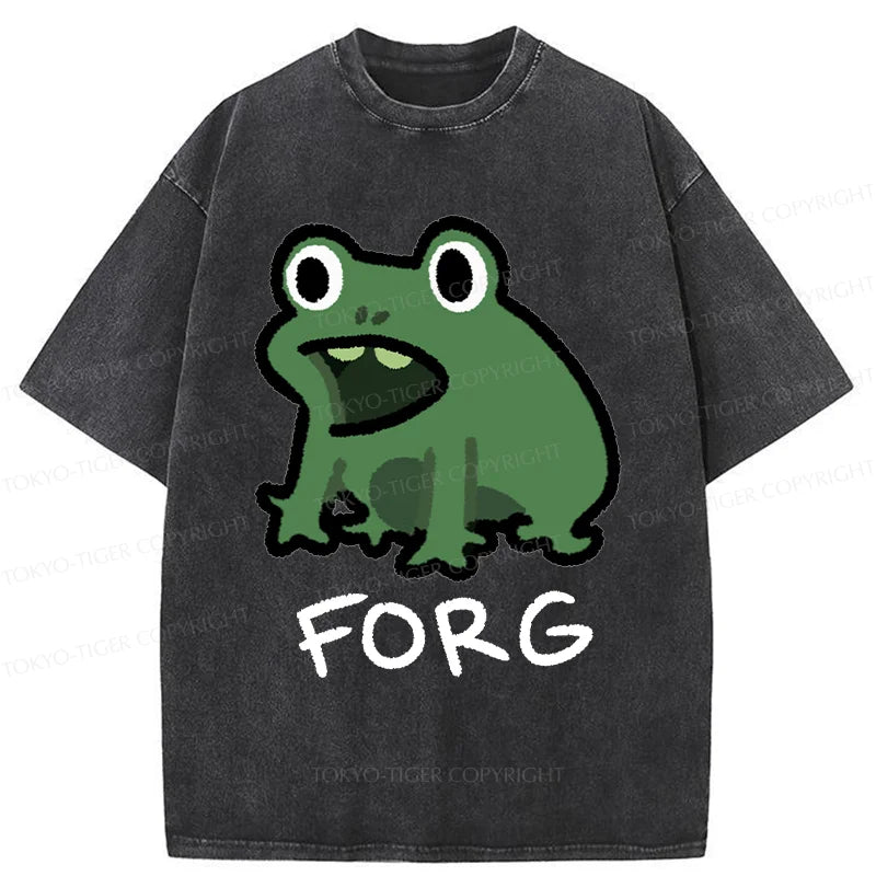 Tokyo-Tiger Funny Forg Japan Washed T-Shirt