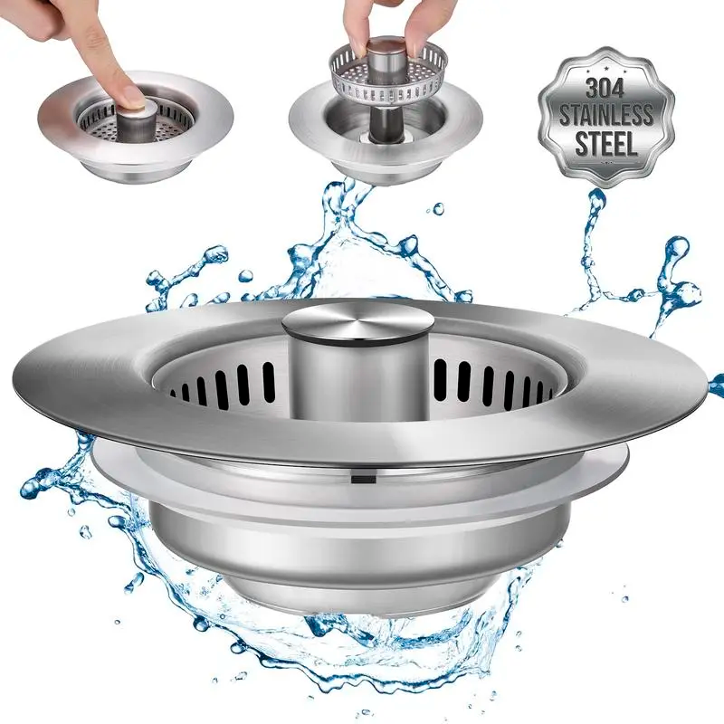🔥 Last Day 49% OFF 🔥3 in 1 Kitchen Sink Drain Strainer Kitchen Gadgets