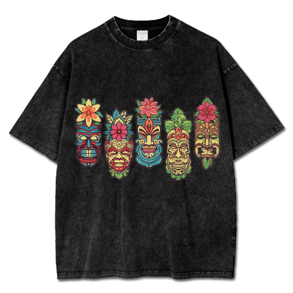 Tiki Masks Tikis Tribal Sculptures T-Shirt