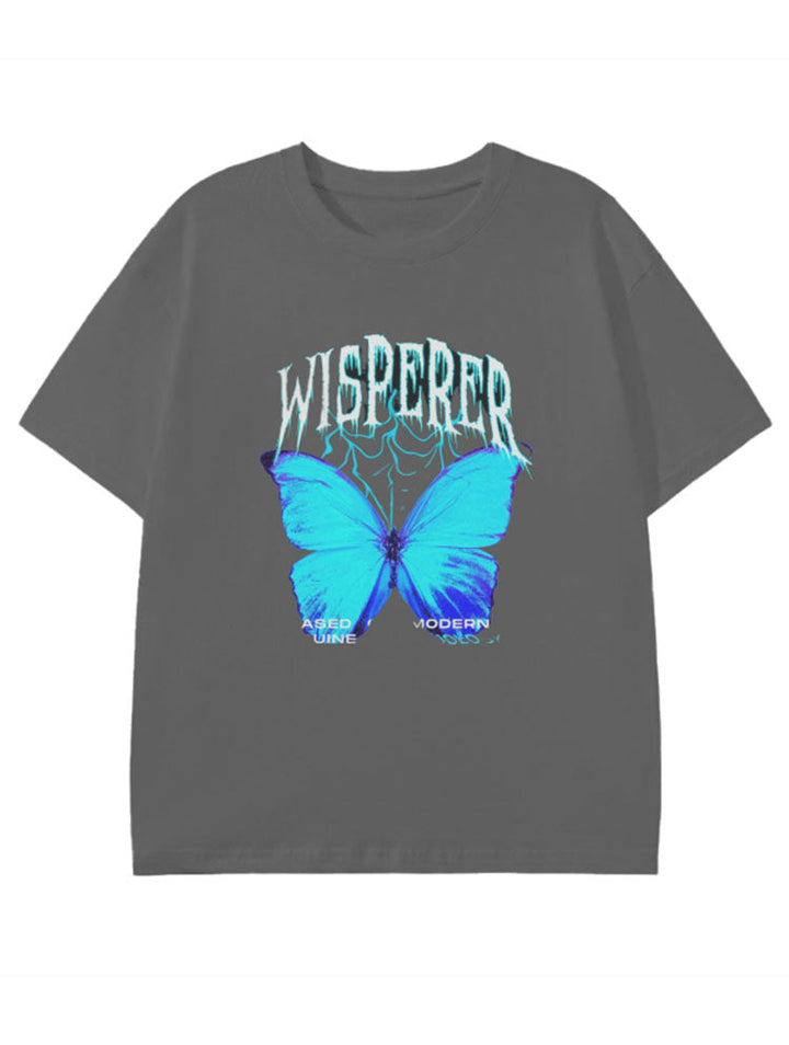 Butterfly Letter Print Classic T-Shirt