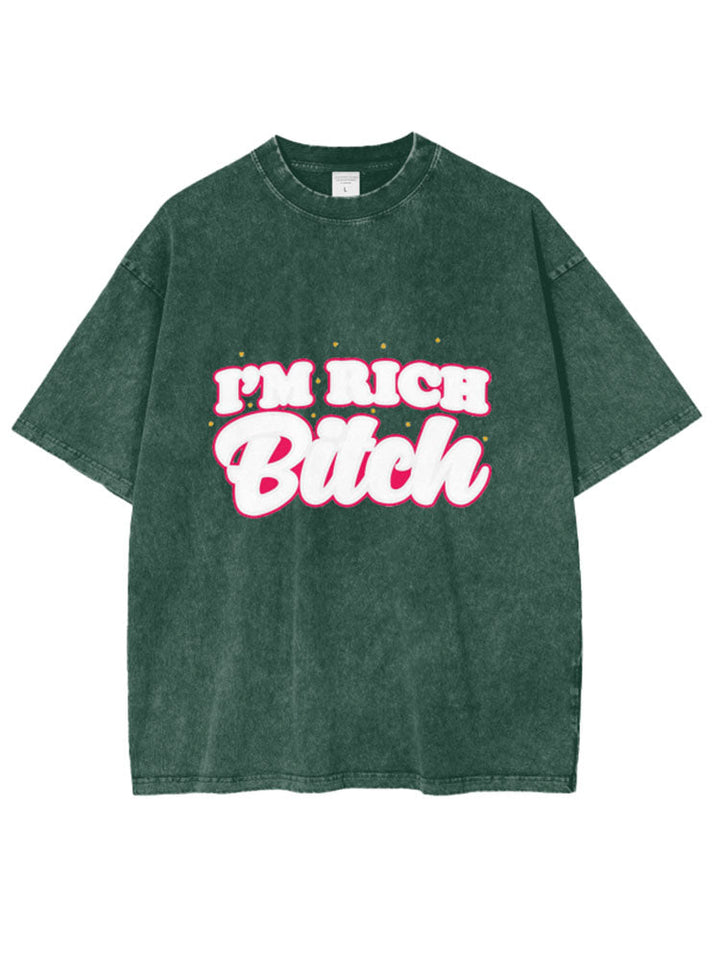 Letter Print Acid Wash Oversize T-Shirt