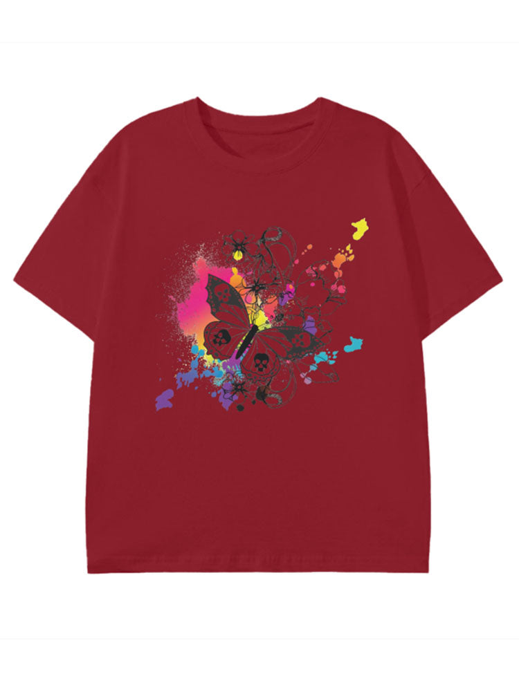 Butterfly Doodle Print Classic T-Shirt