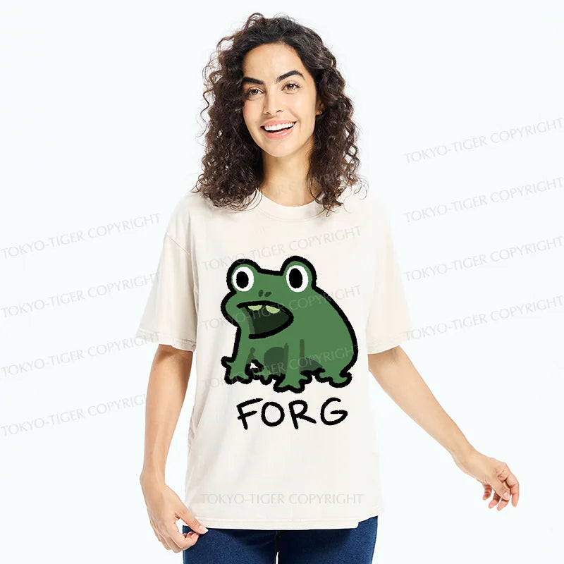 Tokyo-Tiger Funny Forg Japan Washed T-Shirt