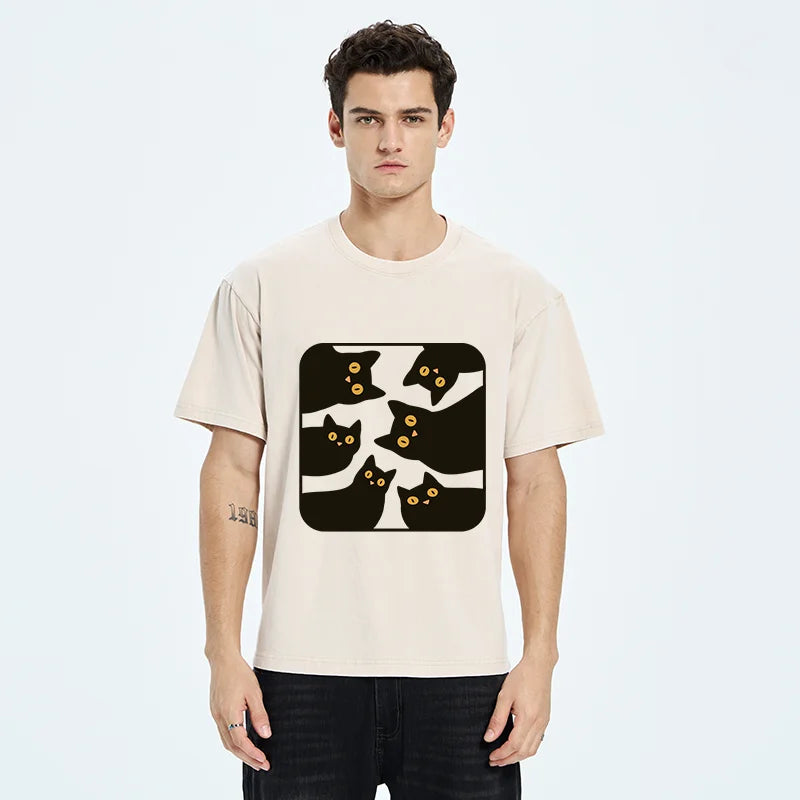 Tokyo-Tiger Cats Are Watching You Washed T-Shirt