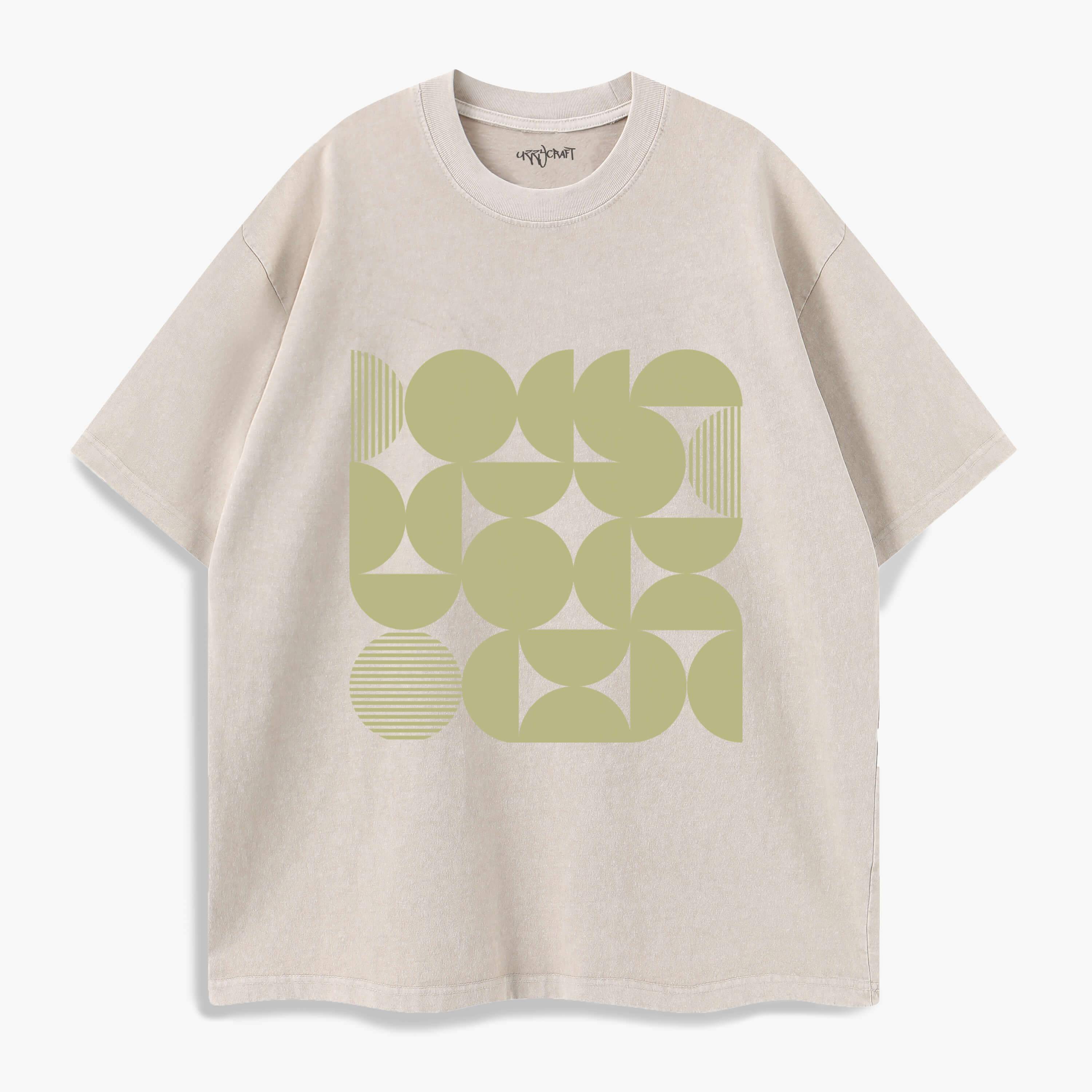 Geometric Pattern Washed T-Shirt