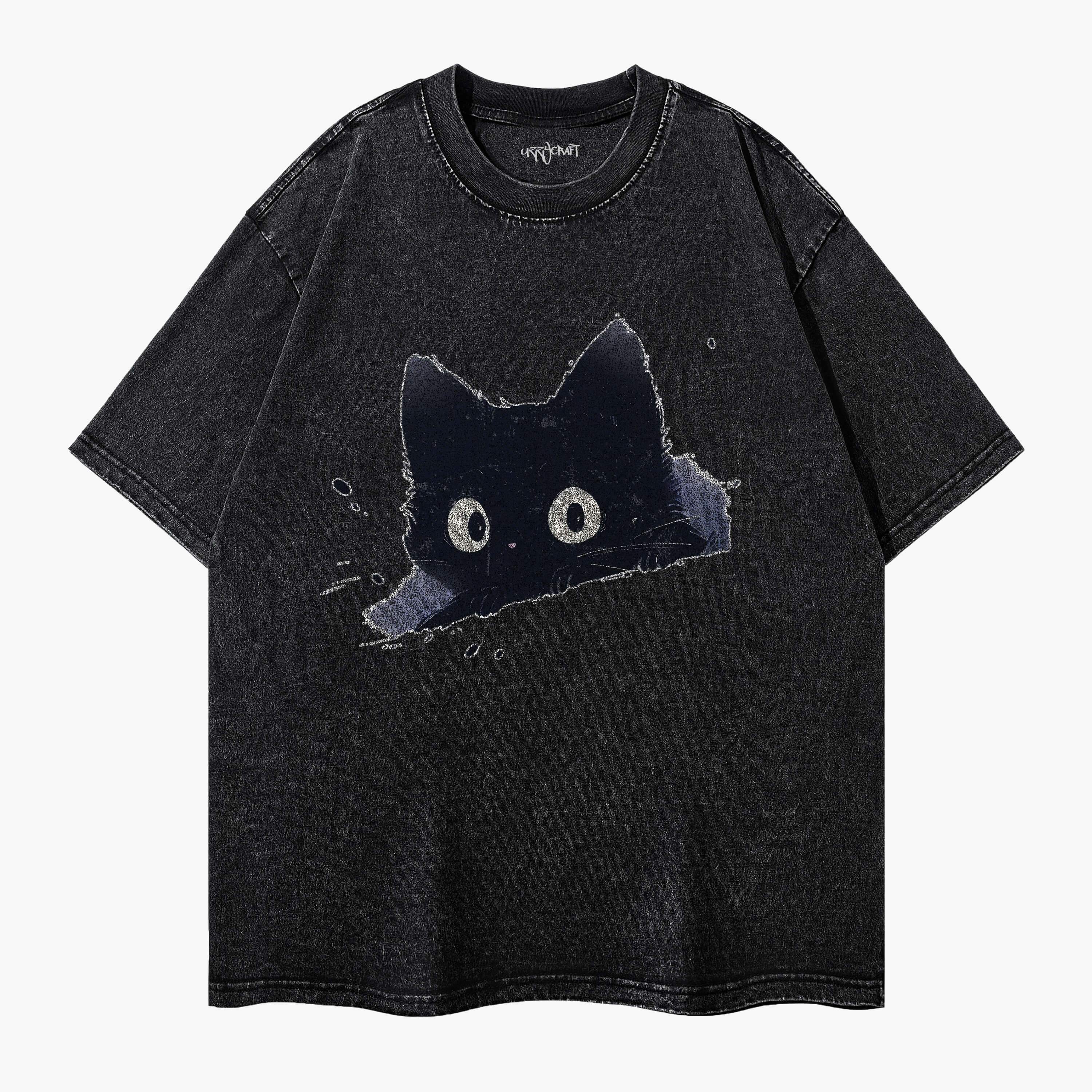 Black Cat Washed T-Shirt